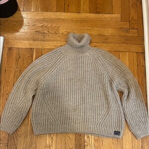Superdry Taupe Turtleneck Chunky Knit Sweater